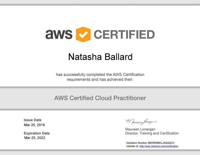 Certificate - AWS Certified Cloud Practitioner